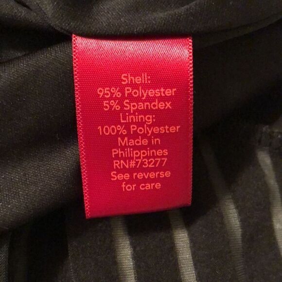 JL M Solid Black Diagonal Stripes Sleeveless Choker Front Keyhole Flare Dress - Picture 8 of 9